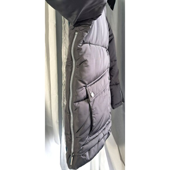 Women's Grey Hooded Puffer Jacket Size Large French Connection Gray - Picture 8 of 14